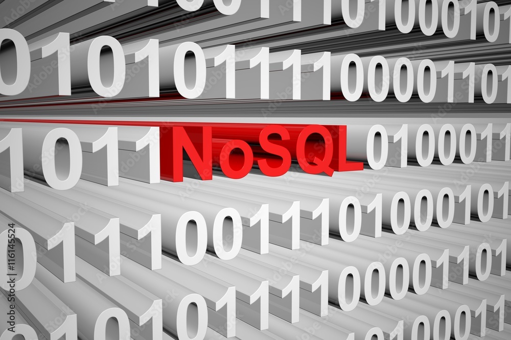 NoSQL in the form of binary code, 3D illustration