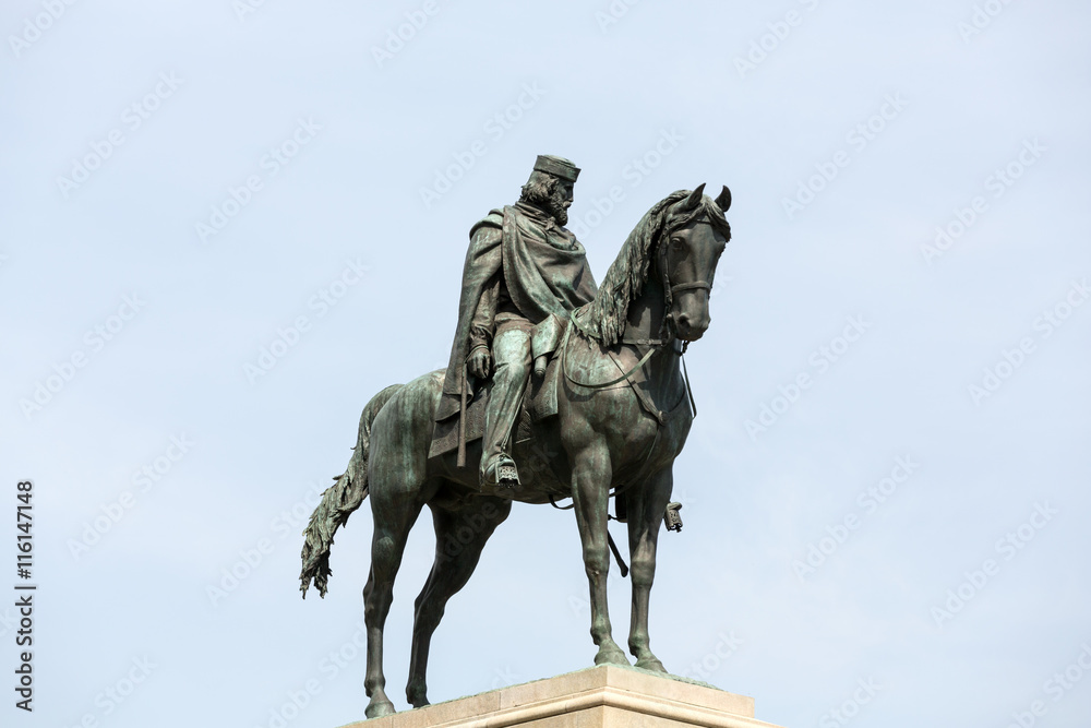 Garibaldi Monument on Janiculum Hill in Rome, Italy