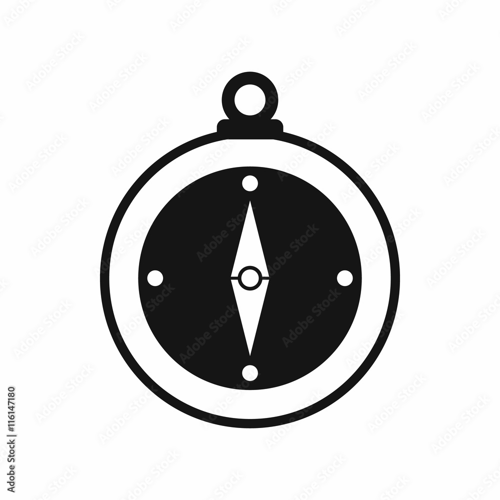 Fototapeta premium Compass icon in simple style. Travel black icon isolated vector illustration