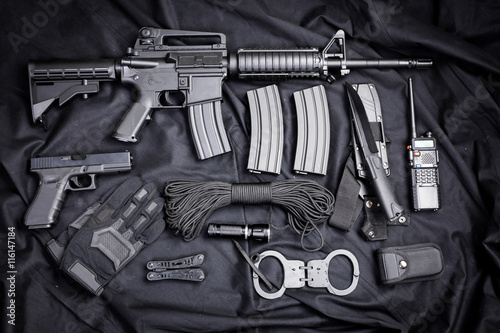 modern weapon, black background