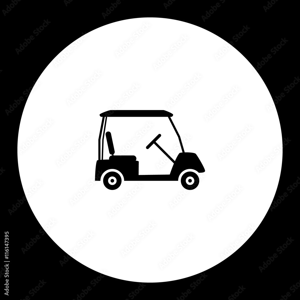 Fototapeta premium golf sport cart simple black icon eps10