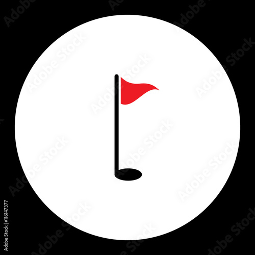 golf sport hole simple black and red icon eps10