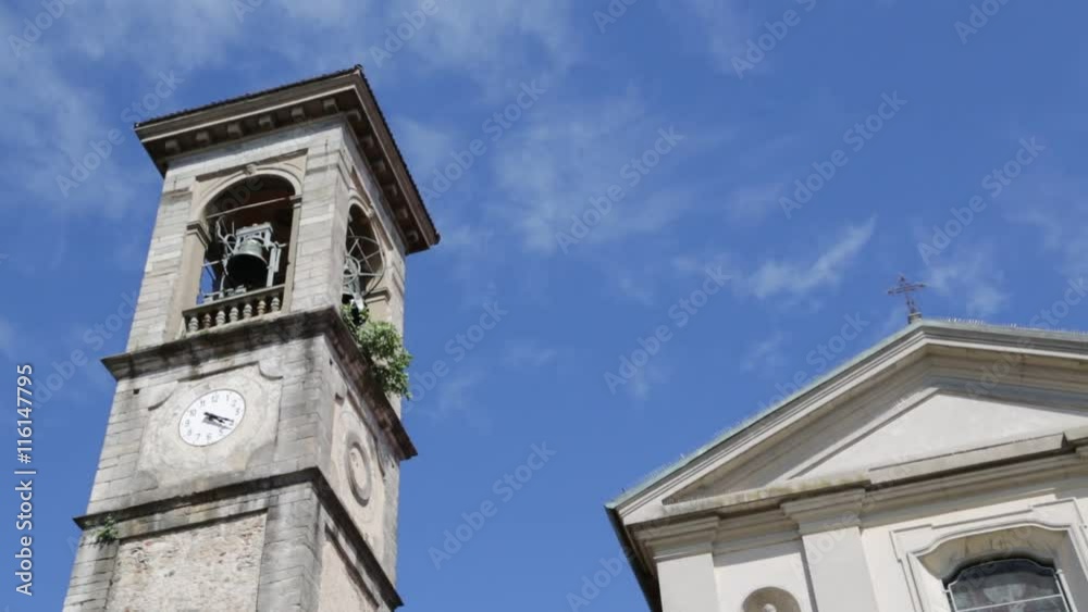 in italy sumirago ancient religion building for catholic and clock tower. in italy sumirago ancient religion building for catholic and clock tower.