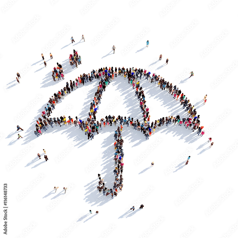 umbrella rain people 3D rendering umbrella rain people 3D rendering