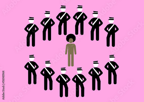 Illustration Rassismus; Polizei; Farbiger; USA; Afroamerikaner; Waffe; Gewalt; erschießen