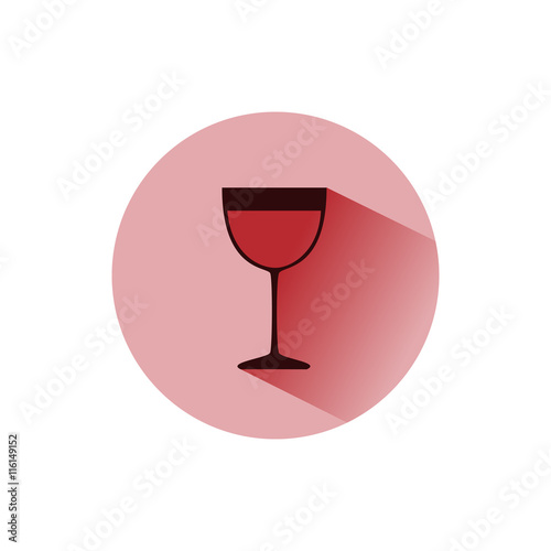 Icono de una copa de vino sobre fondo rojo
