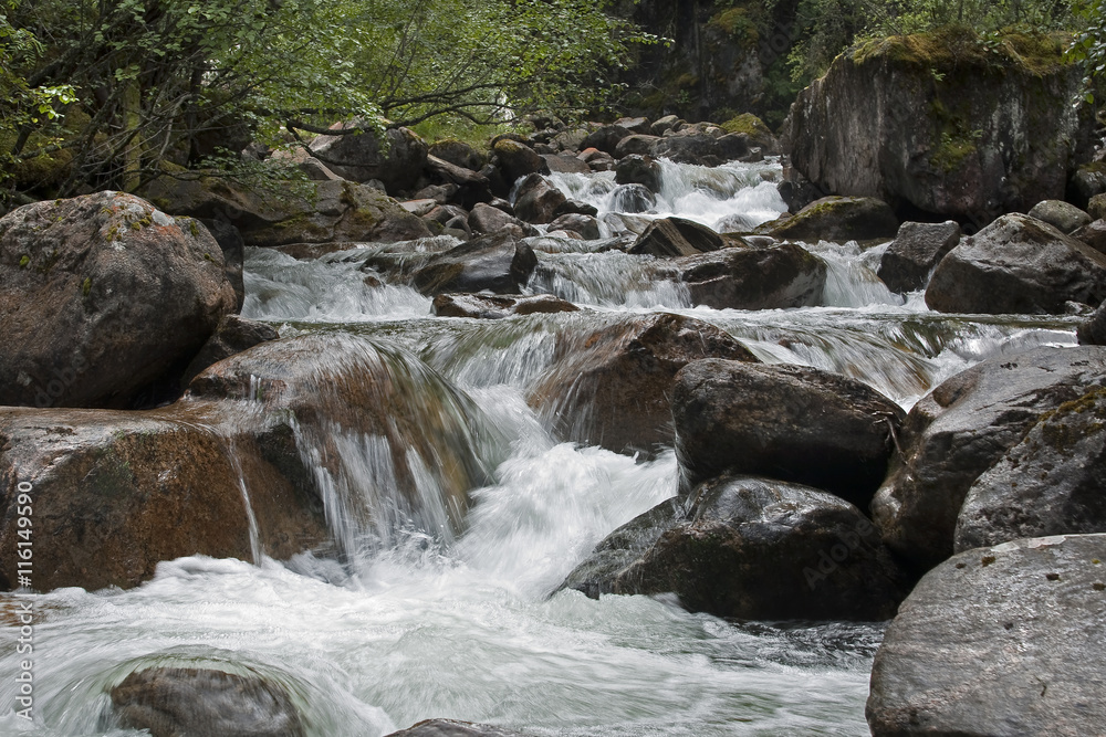 mountain River. East Sayan river Shumak mountain River. East Sayan river Shumak