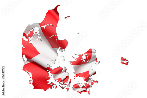 Photography Silhouette of Denmark map with flag