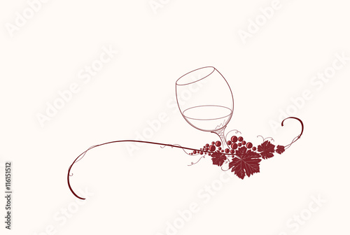Vintage winery design element. Can be used in menu (restaurant, cafe, bar etc) or other. Includes grapes, leaves,glass, wine, swirls, ornaments, branches.