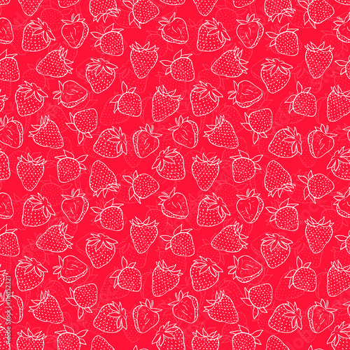 Seamless pattern with strawberries. Vector seamless texture for wallpapers, pattern fills, web page backgrounds