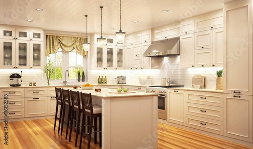 Beautiful kitchen in classical style