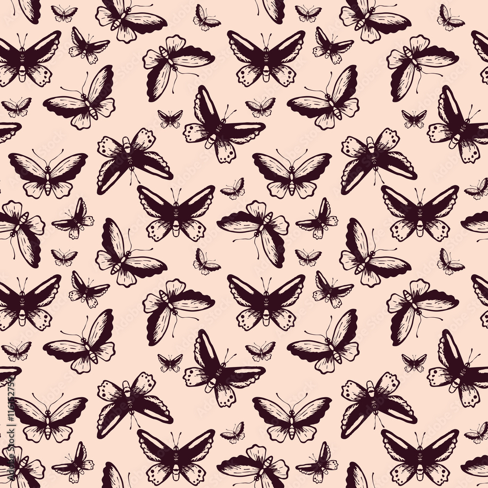 Seamless pattern with butterflies. Vector seamless texture for wallpapers, pattern fills, web page backgrounds Seamless pattern with butterflies. Vector seamless texture for wallpapers, pattern fills, web page backgrounds