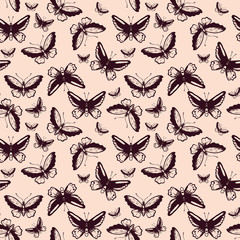 Seamless pattern with butterflies. Vector seamless texture for wallpapers, pattern fills, web page backgrounds