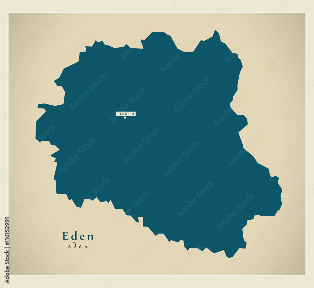 Modern Map - Eden district UK