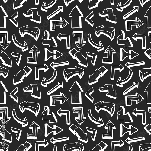 Seamless pattern with hand drawn arrows. Vector seamless texture for wallpapers  pattern fills  web page backgrounds