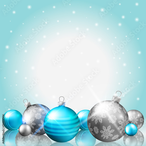 Christmas background with shiny baubles