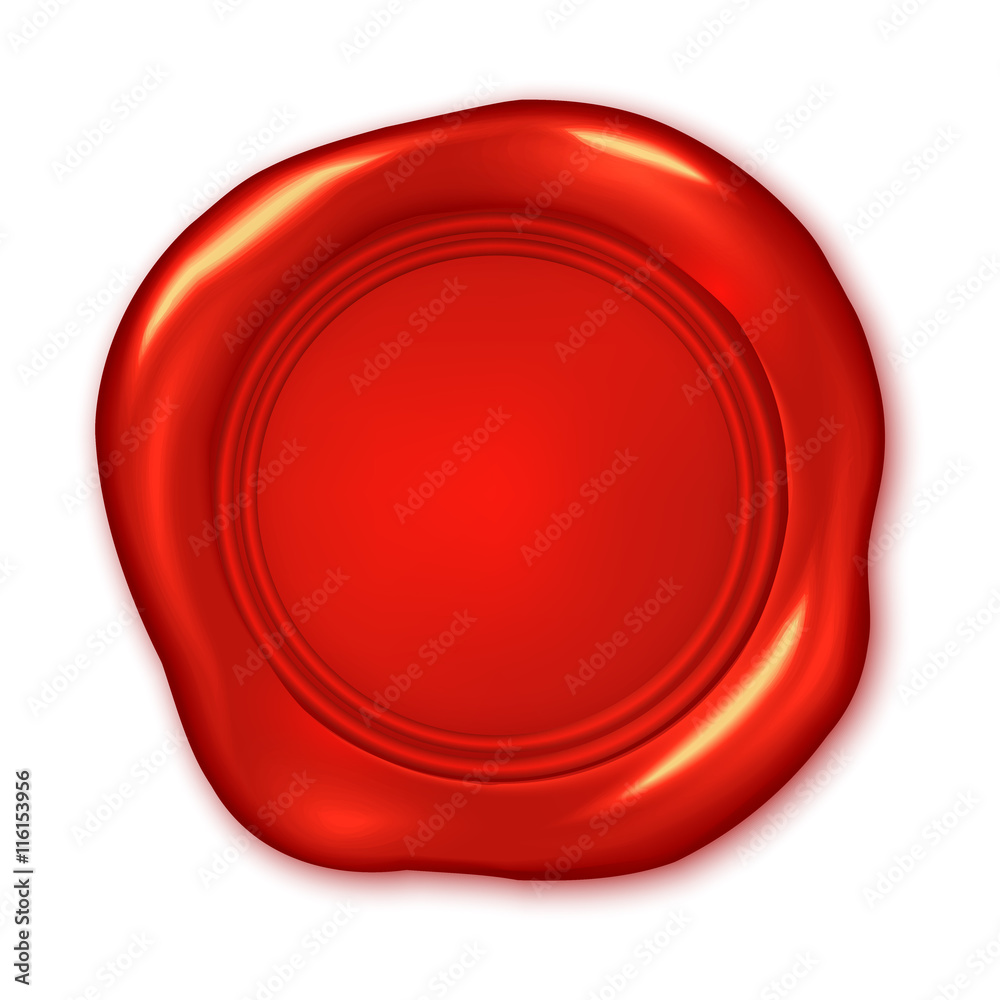 Vector red wax seal illustration isolated on white Vector red wax seal illustration isolated on white