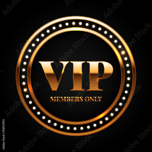 Gold and black vip label shiny glamorous vector illustration