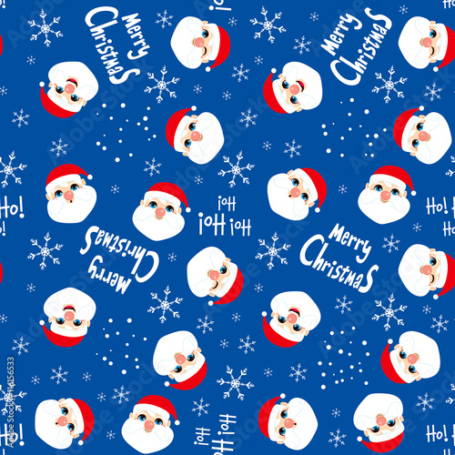 Seamless Christmas Santa Claus background pattern tiling texture