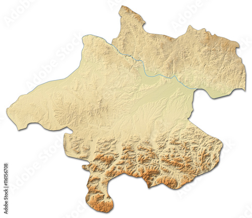 Relief map - Upper Austria (Austria) - 3D-Rendering photo