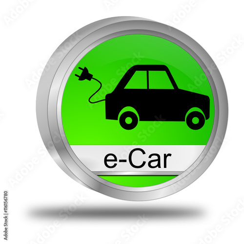 e-Car Button - 3D illustration