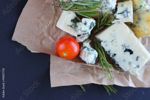 Roquefort cheese composition photo