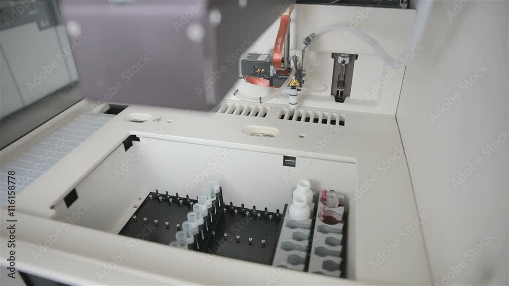High-tech robotic pharmaceutical, medical machine automatically working in modern lab. Slider shoot. High-tech robotic pharmaceutical, medical machine automatically working in modern lab. Slider shoot.