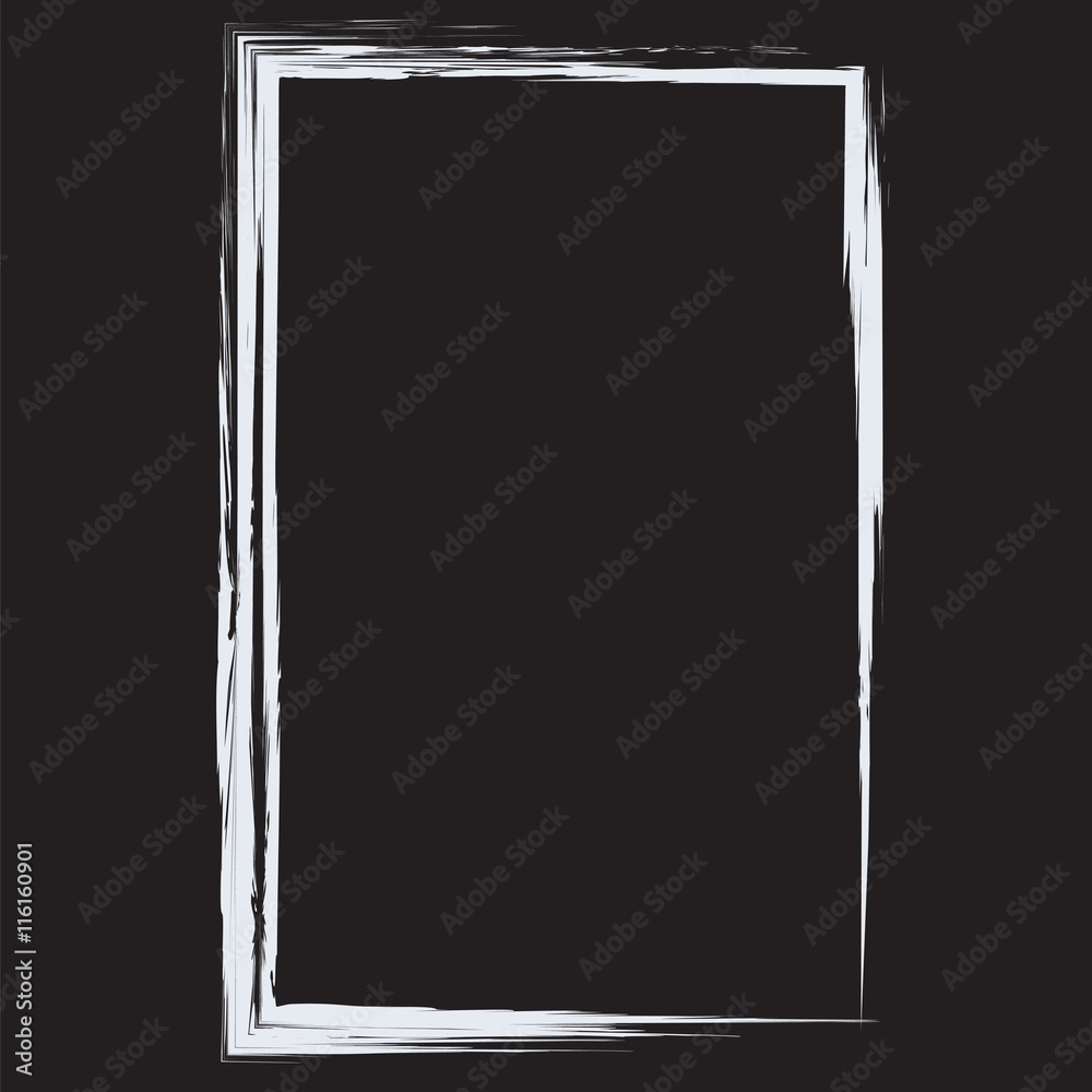 frame isolated decor element for design white on a black background shabby style vector frame isolated decor element for design white on a black background shabby style vector