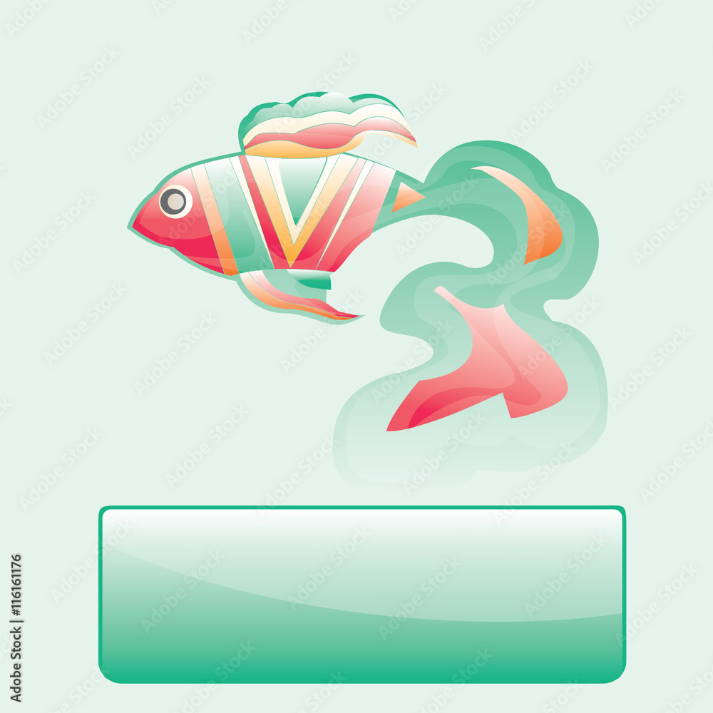  fish decorative a multicolored  aquarium  design art illustration isolated light vector background