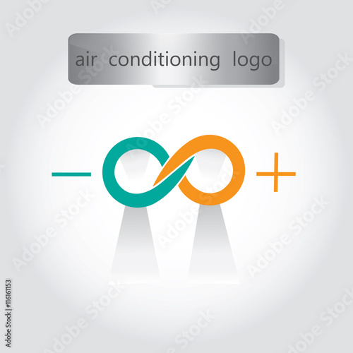 air conditioning logo decorative design element isolated abstract art illustration light background