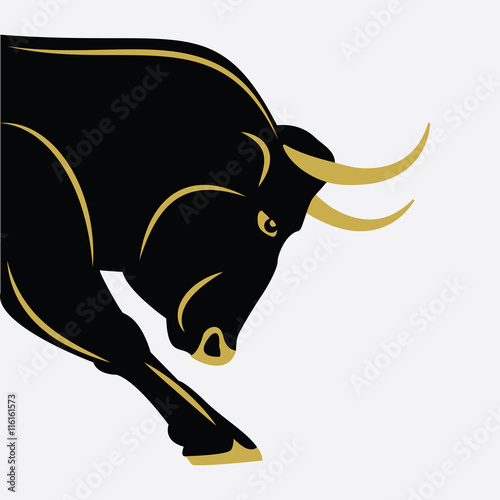 bull isolated abstract art modern creative illustration on white background vector