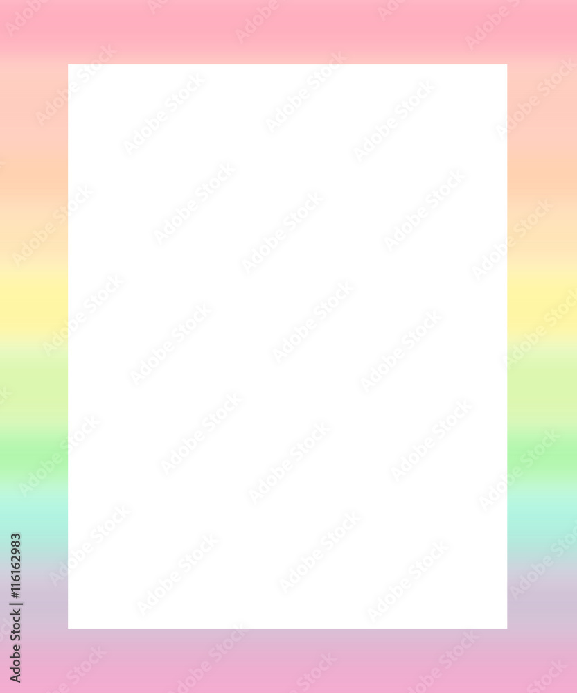 cute colorful watercolor rainbow frame illustration
