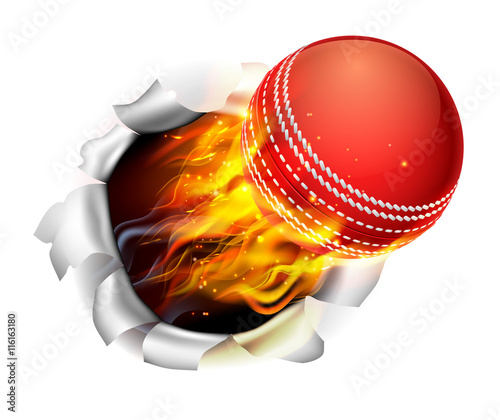 Flaming Cricket Ball Tearin...