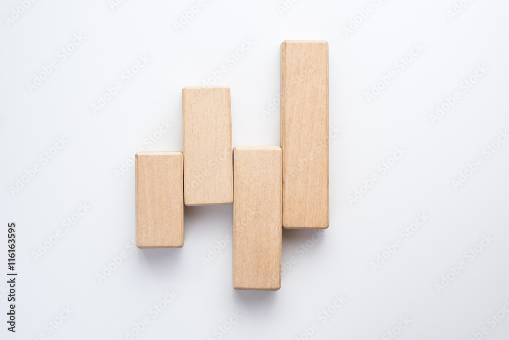 Wood block on white background. Wood block on white background.