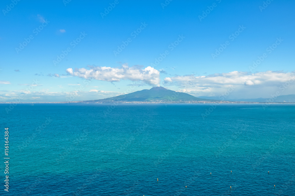 Vesuvius volcano, view from the Sorrento coast 