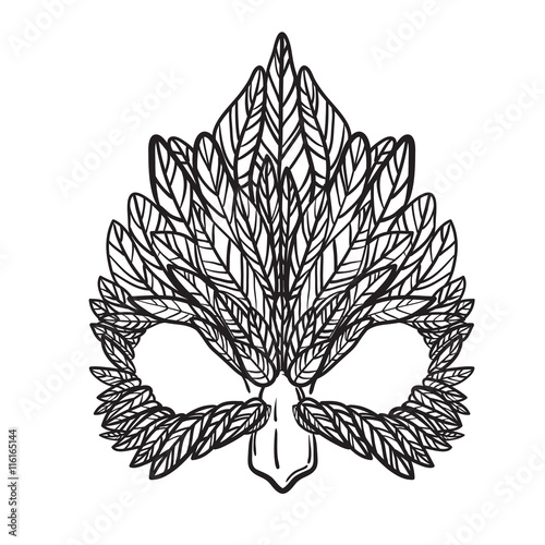 vector illustration of a hawk mask