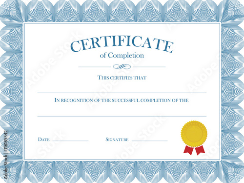 Certificate Diploma Vector Template