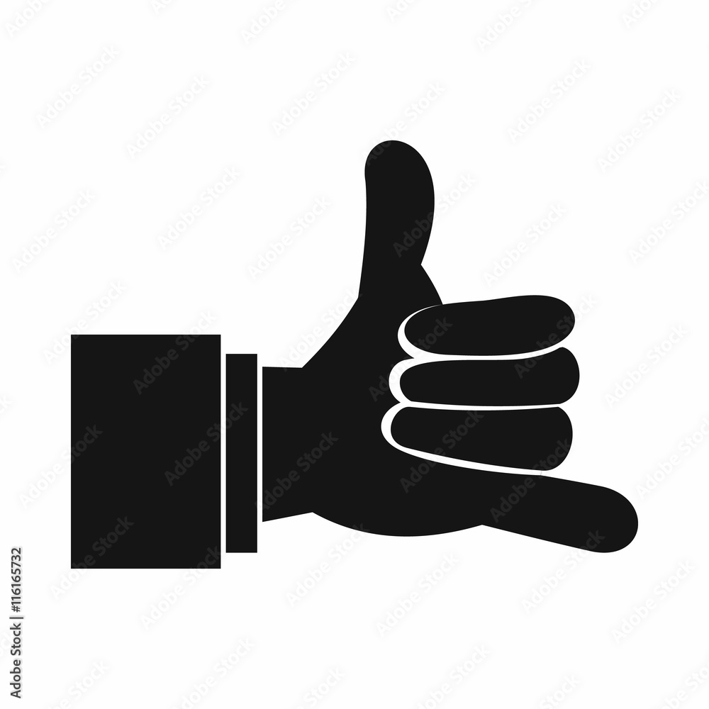 Call me gesture icon in simple style isolated vector illustration Call me gesture icon in simple style isolated vector illustration