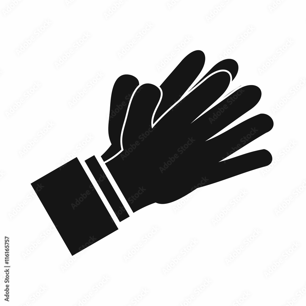 Obraz premium Clapping applauding hands icon in simple style isolated vector illustration