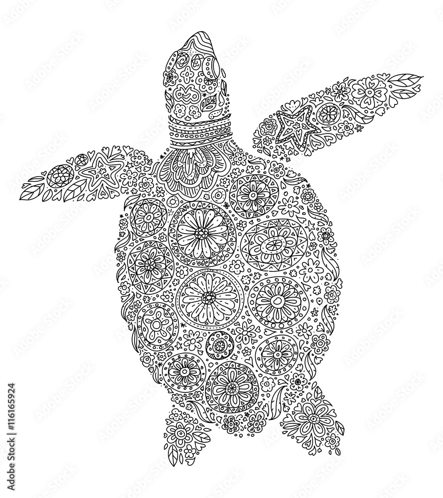 Fototapeta premium abstract sea turtle, vector