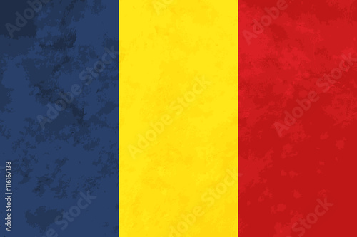 True proportions Romania flag with texture