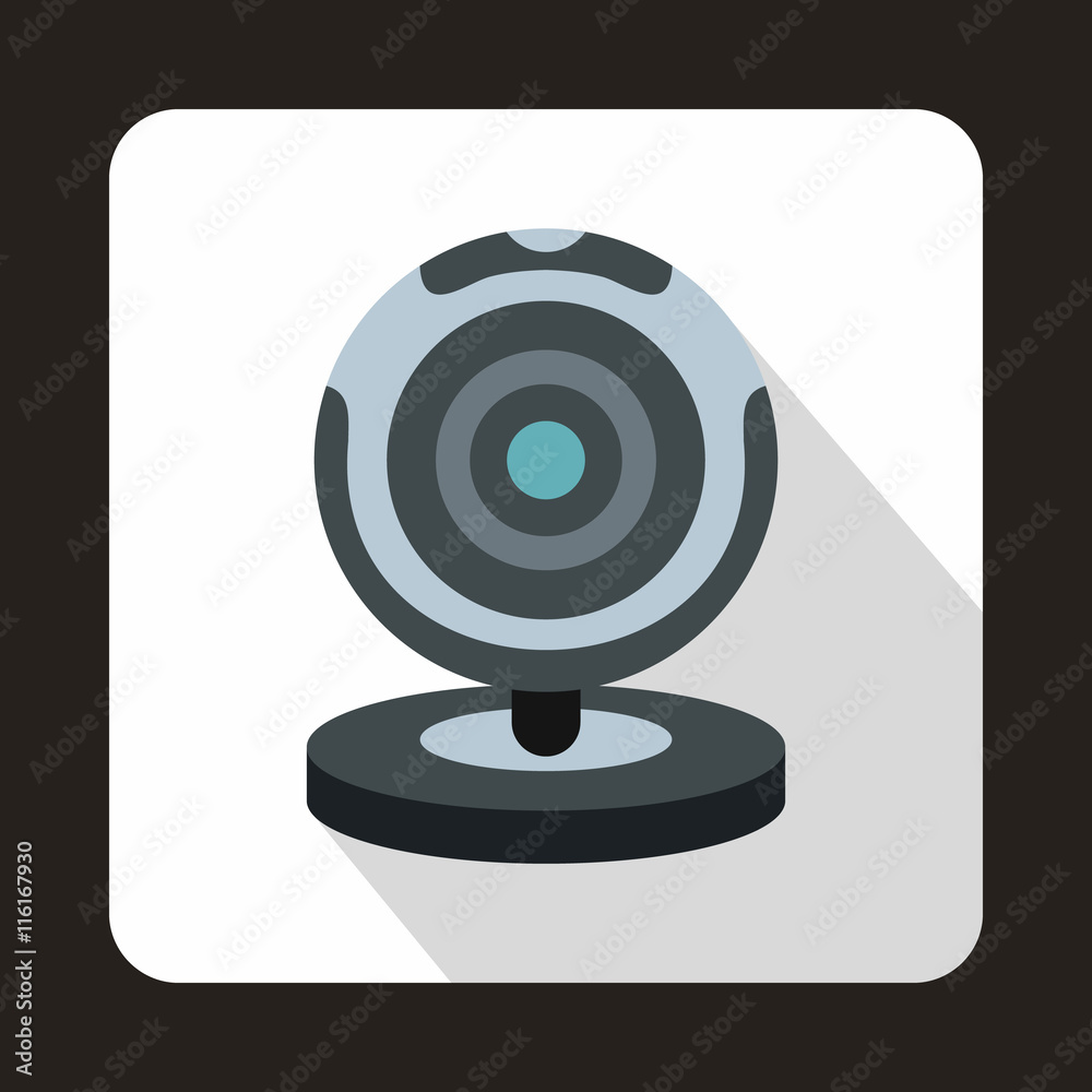 Webcam icon in flat style on a white background Webcam icon in flat style on a white background