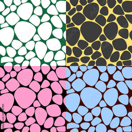 bubble seamless pattern set, abstract background, stone wall pattern  