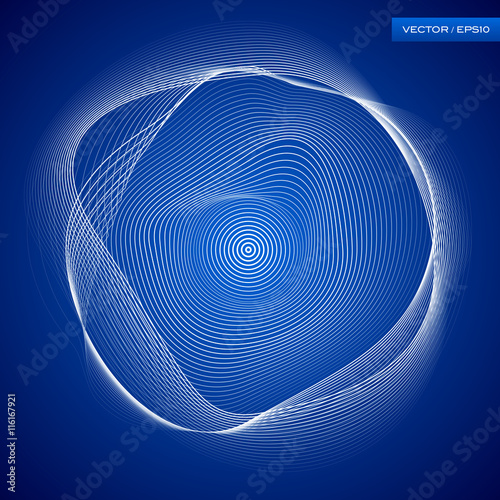 Abstraction white wave background, blue atmospheric wallpaper, vector design