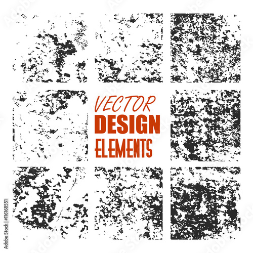 Hand drawn textures and brushes. Artistic collection of design elements. Isolated vector