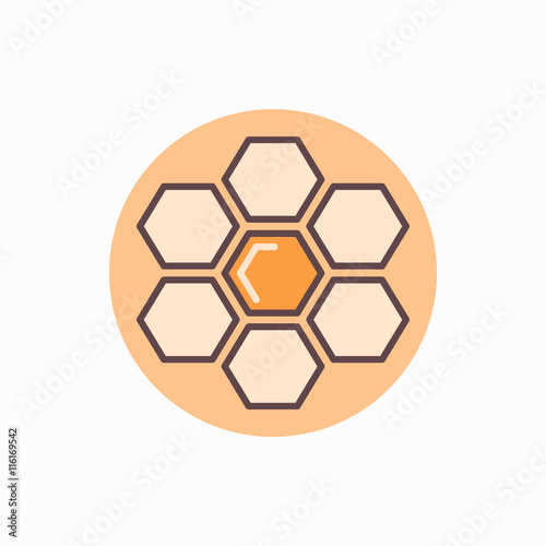 Honeycomb flat concept icon