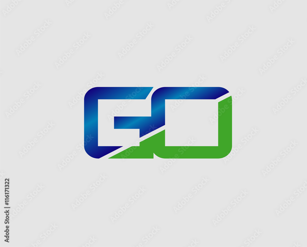 Fototapeta premium GO letter logo. Vector illustration 