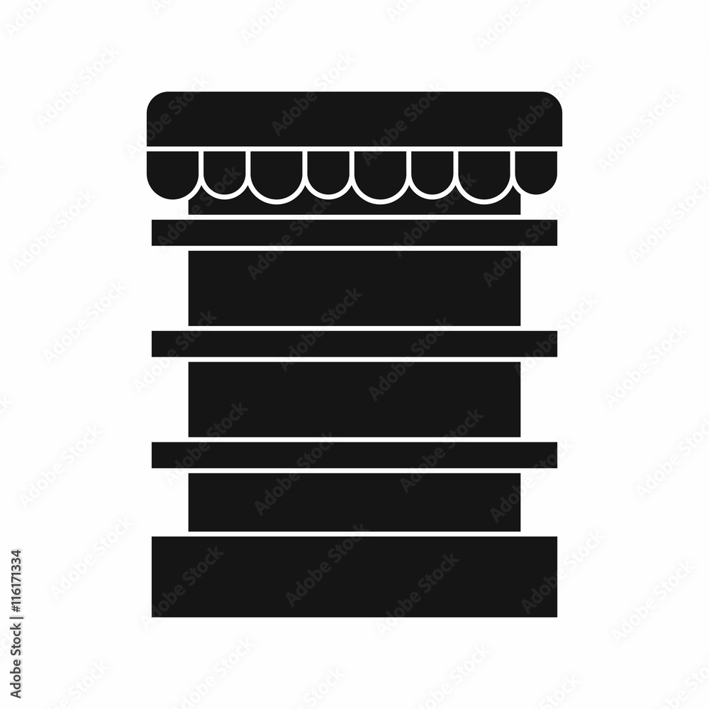 Empty supermarket refrigerator icon in simple style isolated vector illustration Empty supermarket refrigerator icon in simple style isolated vector illustration