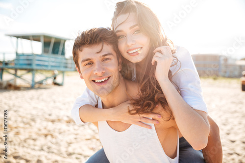 Couple having fun on the beach