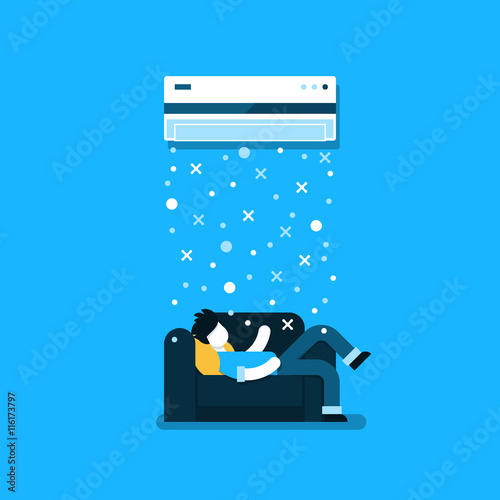 Home air conditioning, climate control concept, house cooling, comfort living